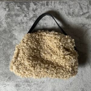 Kassiopea X Anthropologie Shoulder Bag Cow Leather Cozy Teddy Soft Neutral